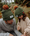Bonnet Block Forest à pompon enfant et adulte Hello Hossy.