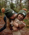 Bonnet Block Forest à pompon enfant et adulte Hello Hossy.