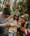 Bonnet Block Forest à pompon enfant et adulte Hello Hossy.