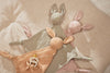 Doudou attache tétine lapin wild rose Jollein pour bébé ou enfant.