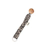 Attache tétine effet lin léopard beige bebel