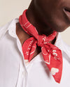 Bandana rouge "Émoi Émoi" en coton doux avec imprimé cœur et message d'amour – Émoi Émoi.