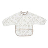 Bavoir à manches longues imperméable Jollein motif Leafy Dreams – bavoir bébé avec manches et poche ramasse-miettes