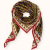 Foulard en coton Apaches Collections motif léopard fire kaki et rouge – accessoire mode femme et enfant
