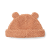 Bonnet pour enfant en sherpa avec oreilles rose de la marque Liewood.