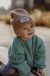 Bonnet enfant, maman et papa, modèle Pop, coloris Champagne, marque Hello Hossy.