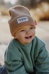 Bonnet enfant, maman et papa, modèle Pop, coloris Champagne, marque Hello Hossy.