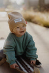 Bonnet enfant, maman et papa, modèle Pop, coloris Champagne, marque Hello Hossy.