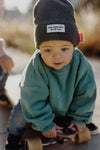 Bonnet enfant et papa, modèle Pop, coloris Stone, marque Hello Hossy.