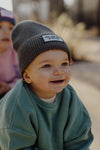 Bonnet enfant et papa, modèle Pop, coloris Stone, marque Hello Hossy.