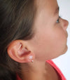 Set de 2 paires de boucles d’oreilles à clip sans perçage pour enfants, thème bord de mer avec étoile de mer pailletée et coquillage nacré – bijou fantaisie fille Mini Galaxie