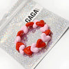 Bracelet femme maxi cœurs rouge rose bijou fantaisie amour