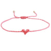 bracelet cordon mini coeur coloré ajustable bijou femme maman mamie cadeau tendance