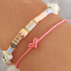 bracelet cordon mini coeur coloré ajustable bijou femme maman mamie cadeau tendance