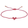bracelet cordon mini coeur coloré ajustable bijou femme maman mamie cadeau tendance