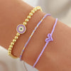 bracelet cordon mini coeur coloré ajustable bijou femme maman mamie cadeau tendance