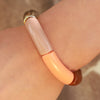Bracelet femme beige nude et doré bijou fantaisie tendance
