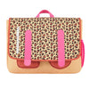 Cartable léopard Hello Hossy rose et beige pour enfant 2 à 5 ans