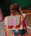 Cartable léopard Hello Hossy rose et beige pour enfant 2 à 5 ans