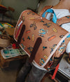 Cartable enfant Mascots Ride Hello Hossy marron avec motifs skate et surf pour enfants 2 à 5 ans
