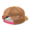 Casquette enfant Hello Hossy modèle Crew Brown – marron avec filet respirant et patch brodé chat "Nap, Chill & Repeat"