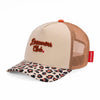 Casquette enfant et maman Léopard 2 Hello Hossy : design tendance avec broderie Dreamers Club, visière imprimé léopard et filet respirant. Parfaite pour un look stylé et audacieux 
