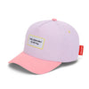 Casquette enfant Mini Purply Hello Hossy : design coloré en violet et rose, tendance et éco-responsable. Idéale pour un look fun et stylé au quotidien.