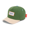 Casquette enfant et papa Mini Olea Hello Hossy : design tendance en vert et beige, éco-responsable et confortable. Parfaite pour un look cool et assorti !