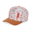 Casquette enfant Rubber London Hello Hossy : design original avec illustrations inspirées de Londres, visière marron et coupe tendance. Idéale pour un look fun et urbain !