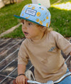 Casquette enfant Hello Hossy Bball Crew bleu motif basketball et visière marine – accessoire enfant été sport tendance