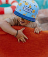 Casquette enfant Hello Hossy Bball Crew bleu motif basketball et visière marine – accessoire enfant été sport tendance