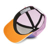 Casquette enfant Hello Hossy violet pastel avec filet rose et visière beige – casquette trucker enfant été tendance