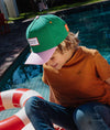Casquette enfant Hello Hossy Mini Green verte avec visière rose – accessoire enfant été tendance concept store famille