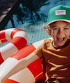 Casquette enfant Hello Hossy Mini Green verte avec visière rose – accessoire enfant été tendance concept store famille