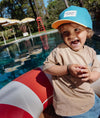 Casquette enfant Hello Hossy Mini Sunny Blue bleu turquoise et jaune – accessoire enfant été tendance concept store famille