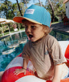 Casquette enfant Hello Hossy Mini Sunny Blue bleu turquoise et jaune – accessoire enfant été tendance concept store famille