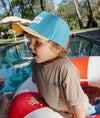 Casquette enfant Hello Hossy Mini Sunny Blue bleu turquoise et jaune – accessoire enfant été tendance concept store famille