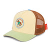 Casquette enfant Hello Hossy Rolling Pony beige et vert avec filet marron – casquette trucker enfant été tendance