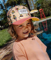 Casquette enfant Hello Hossy Unicorn beige motif licornes et visière rose – accessoire enfant été tendance