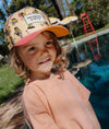 Casquette enfant Hello Hossy Unicorn beige motif licornes et visière rose – accessoire enfant été tendance