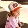 Casquette enfant Hello Hossy beige orange filet respirant style trucker