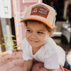Casquette enfant Hello Hossy beige orange filet respirant style trucker