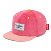 Casquette enfant Hello Hossy velours Pitaya rose framboise et visière rose clair