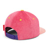 Casquette enfant Hello Hossy velours Pitaya rose framboise et visière rose clair