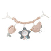 Chaîne d’activités bébé Jollein Lovely Birds – jouets d’éveil suspendus en tissu avec fleur, étoile miroir et oiseau