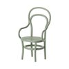 Chaise vintage en métal menthe Maileg – mobilier miniature pour maison de poupée
