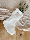 Chaussette de Noël en gaze blanc personnalisable, marque Atelier Wagram.