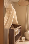 Ciel de lit bébé en voile de coton ivoire Jollein – décoration vintage pour chambre enfant