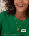 Collier chaine simple en laiton doré à l'or fin 24 carats, marque Emoi Emoi.