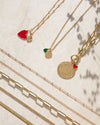 Collier chaine boules en laiton doré à l'or fin 24 carats, Emoi Emoi.